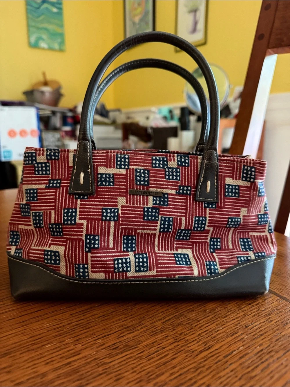 Longaberger Patriotic Red, White & Blue Tote Handbag